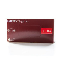 Рукавички оглядові латексні HOFFEN н/с текстуровані, неопудрені High Risk(HR 10) розмір L,250 пар/ящ