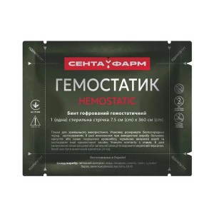 Бинт гофрований "Гемостатик" 7,5 см х 3,6 м