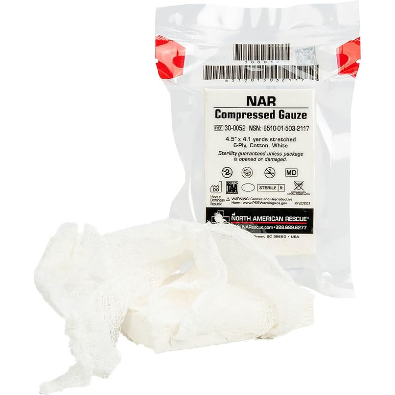 Компресійний бинт North American Rescue (Rolled) NAR Compact Crinkle Cotton Gauze